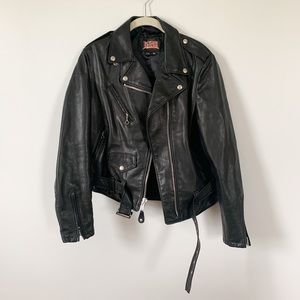 Schott NYC women’s black leather Moto jacket